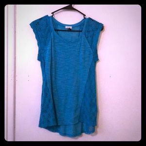 Teal Lace Eyeshadow Top